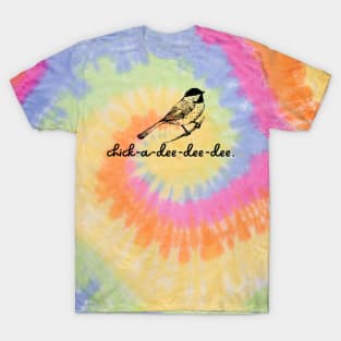 Black-Capped Chickadee Simplistic Line Art T-Shirt